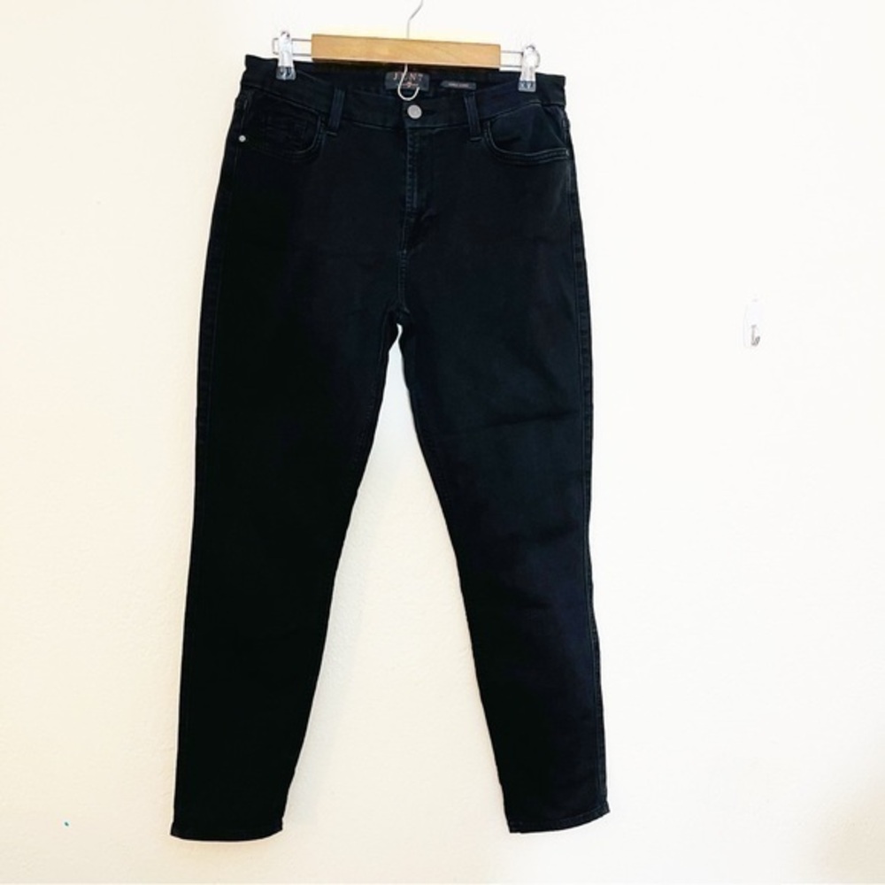 JEN 7 by 7 For All  Mankind Hi-Rise Ankle Skinny Jeans 8 Black Pockets Stretch